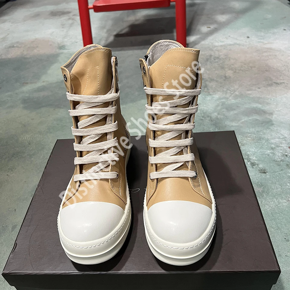 Colorful Leather High Top Men - Streetwear Brand Shoes 评论和价格