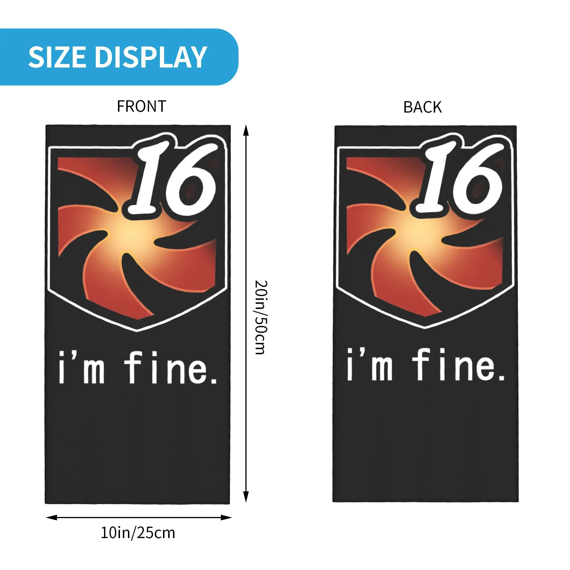 I'm Fine Vuln Stacks [FFXIV] باندانا الرقبة الجراب قناع مطبوع وشاح متعدد الوظائف عقال الرياضة في الهواء الطلق للجنسين الكبار قابل للغسل