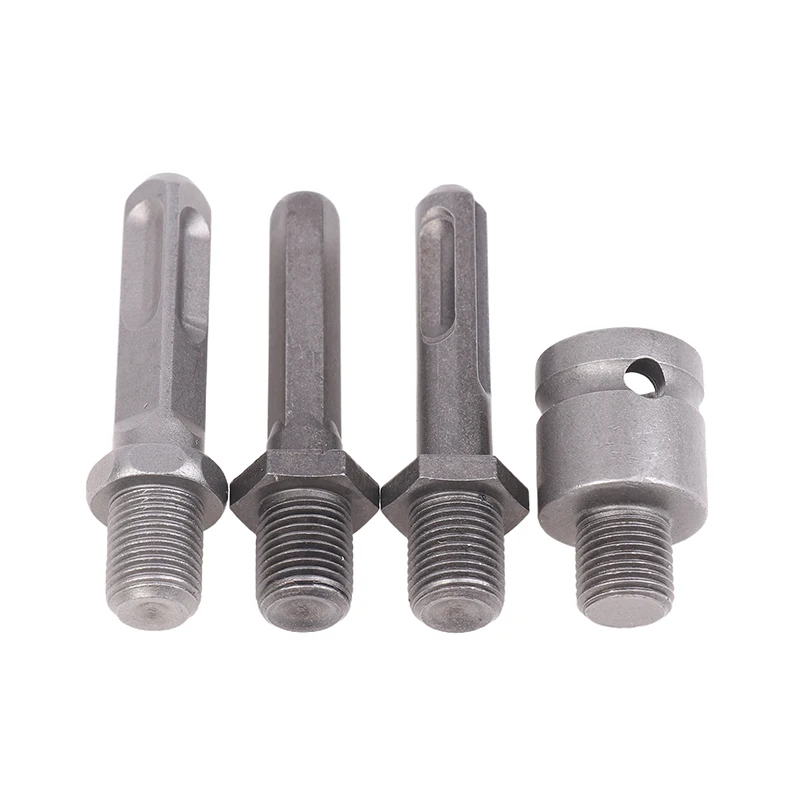 1Pc Earth Auger Adapter Tool 4 Interface Types Round Hexagonal Handle Earth Auger Adapter For Drill Wrench Hammer Machine