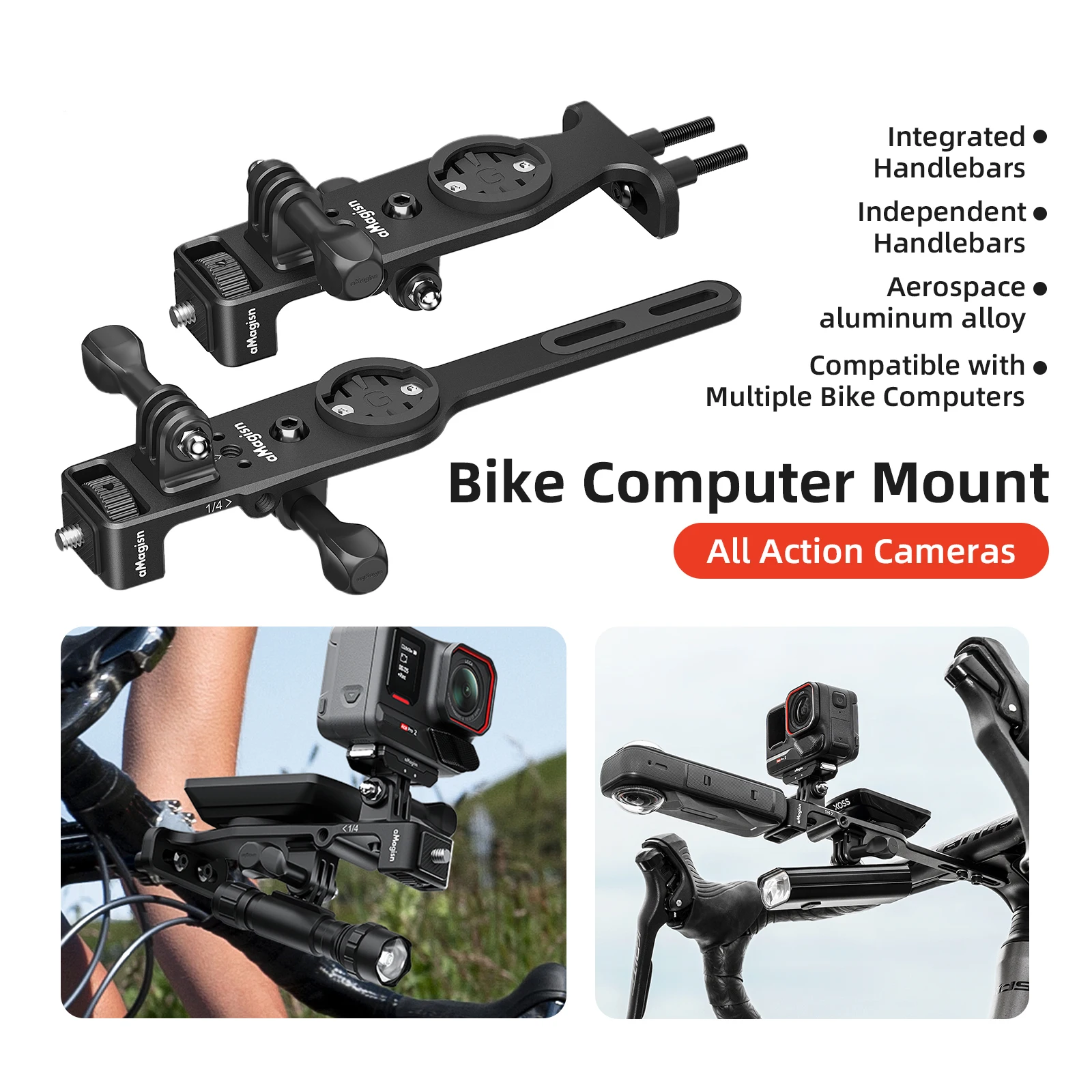AliExpress SZKOSTON Bike Computer Bracket Speedometer Holder Extension Holder Light Handlebar For GoPro DJI Insta360 Camera Bicycle Accessories