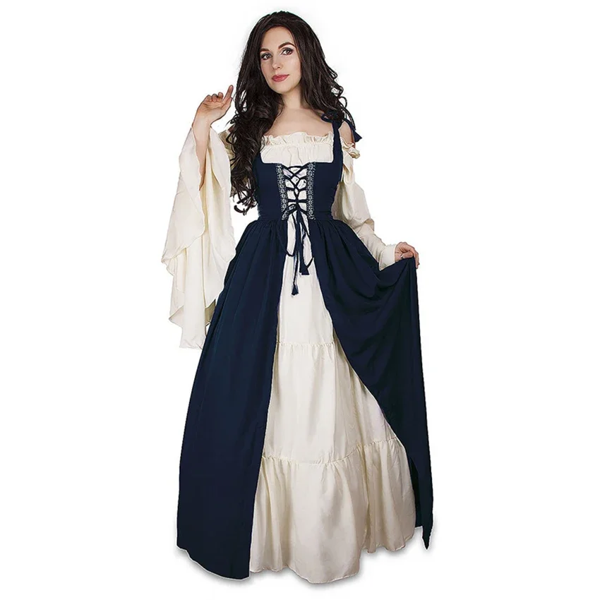 

Renaissance Costume Women, Medieval Corset Dress Plus Size Festival Dresses for Halloween & Cosplay Over Dress