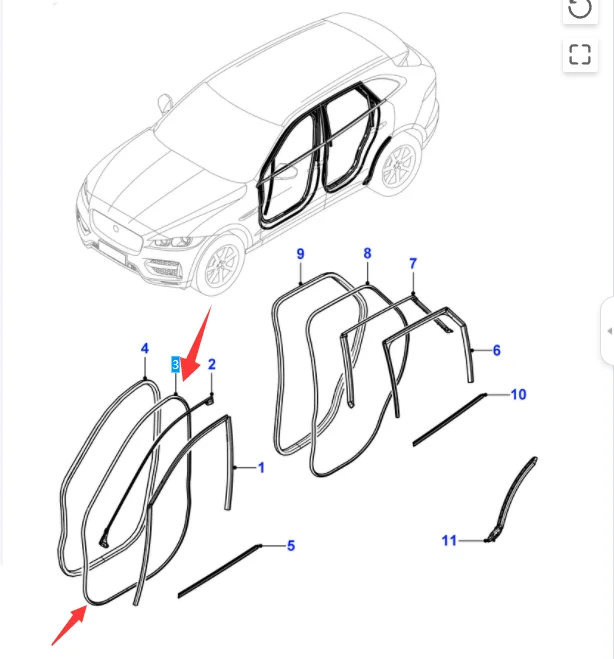 T4A1217 Front Door Seal For JAGUAR F-PACE