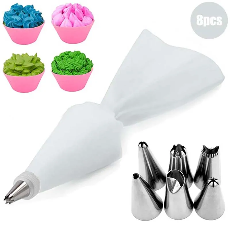 Cream Nozzles 8PCS Pastry Tools Accessories For Pastry Bag Kitchen Bakery Cupcake Desserts Confectionery Cake Decorating Tools