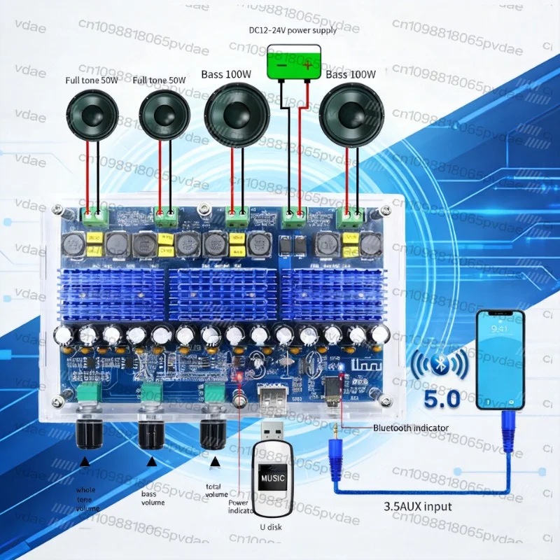 The XH-A310 with TDA3116D2 Digital Power Amplifier Board Features Four-channel Dual Bass and Dual Stereo Sound