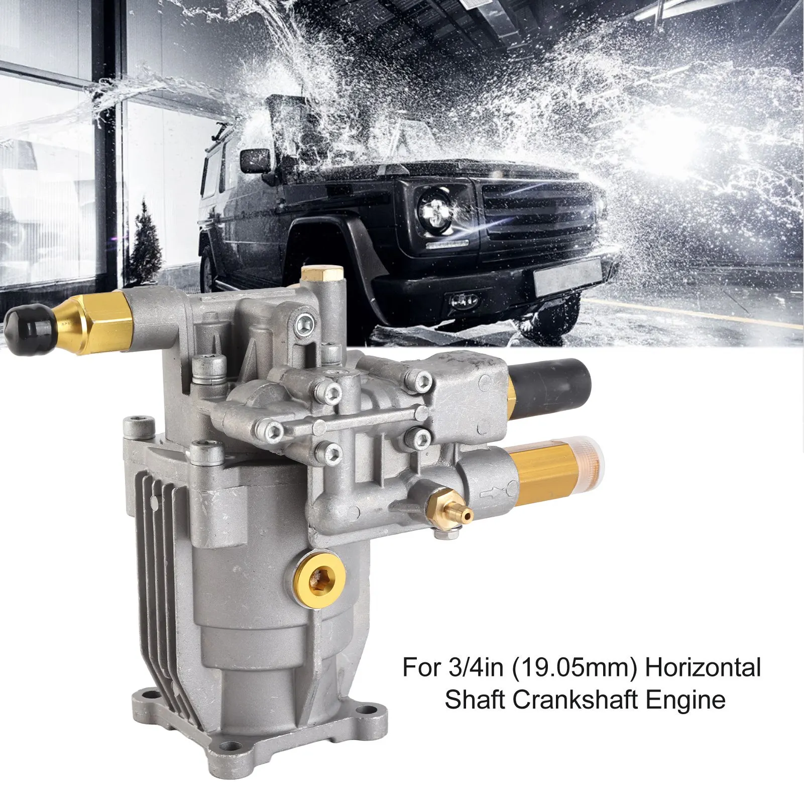 High Pressure Washer Pump 3/4in Horizontal Shaft Power Washing Machine Pump 2610‑3000PSI 2.2‑2.4GPM Pressure Washer Pump 3000PSI