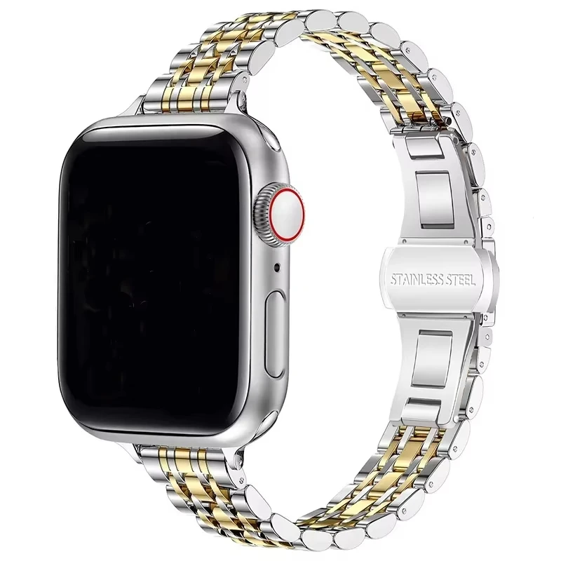 Roestvrij stalen band voor Apple Watch Ultra 2 Band 49 mm 42 mm 46 mm Metalen armband iWatch-serie 10 9 8 7 6 5 4 3 Dames 45 mm 41 mm