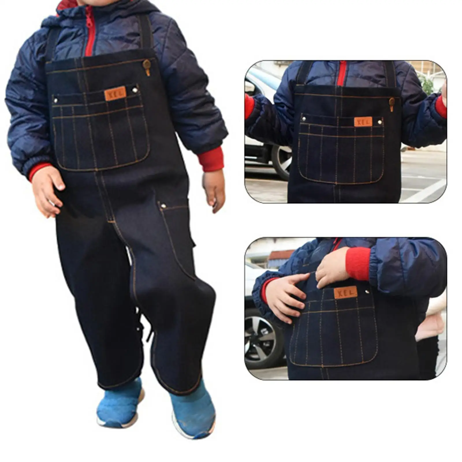 Tablier de potier en jean pour enfants, tablier à jambes fendues, polyvalent, résistant à l'usure, réglable pour la sculpture céramique et les travaux artistiques