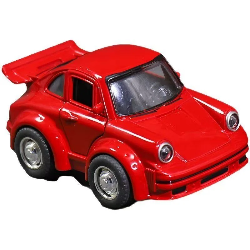 Retro cartoon Tail-Fin Alloy Toy Car, Pull-Back Alloy Car Model, with Doors That Open, Collectible Display Gift for Adults view 6