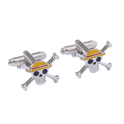 2 Pcs Punk Skull Cufflinks Pirate Crossbones Cuff Links For Mens Boys Shirt Suit Blouse Jewelry Accessories Wholesale
