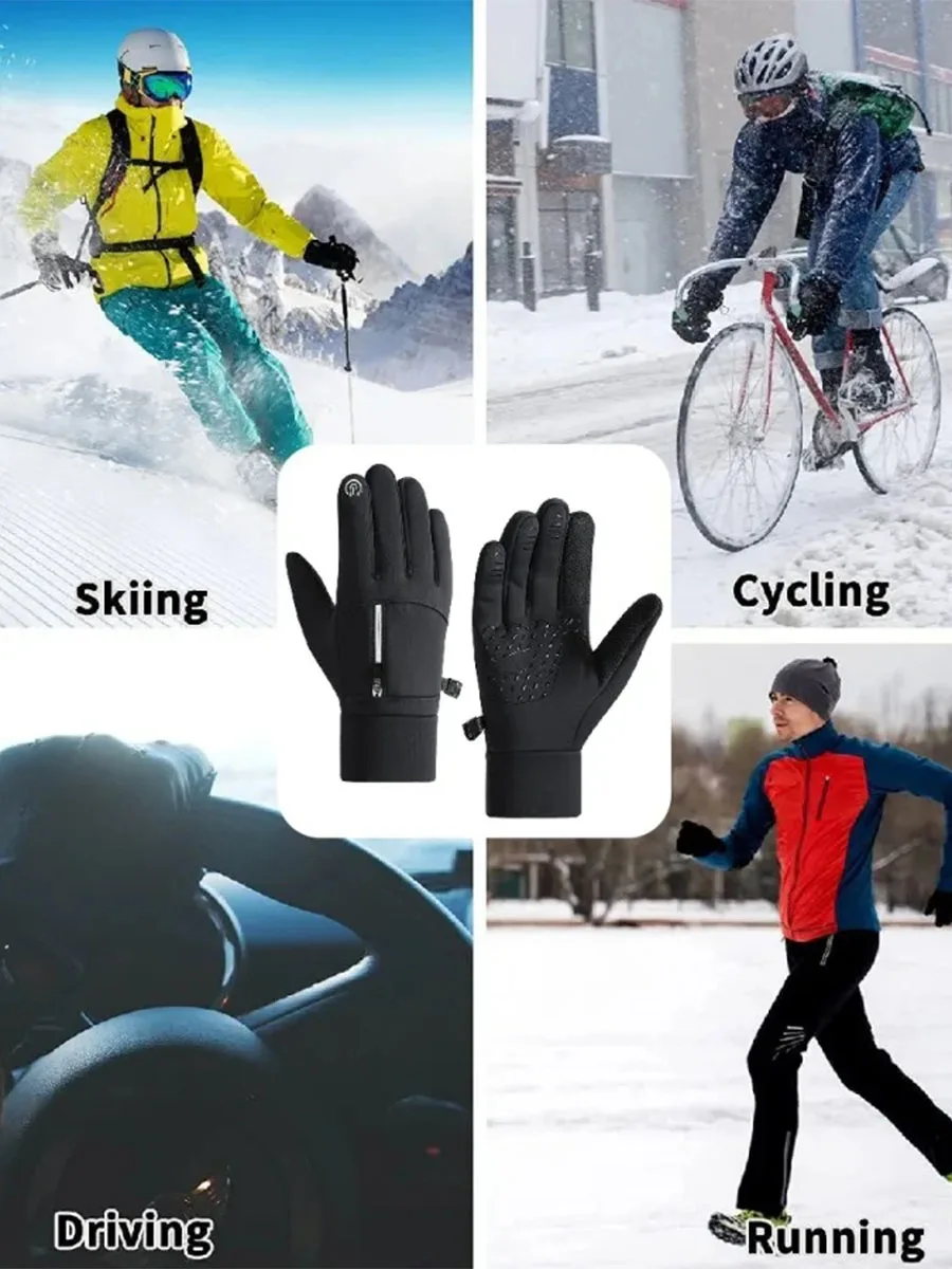 AliExpress Autumn Winter Warm Ski Gloves Outdoor Windproof Waterproof Cold-proof Gloves Men's Driving Cycling Fishing Ski Gloves