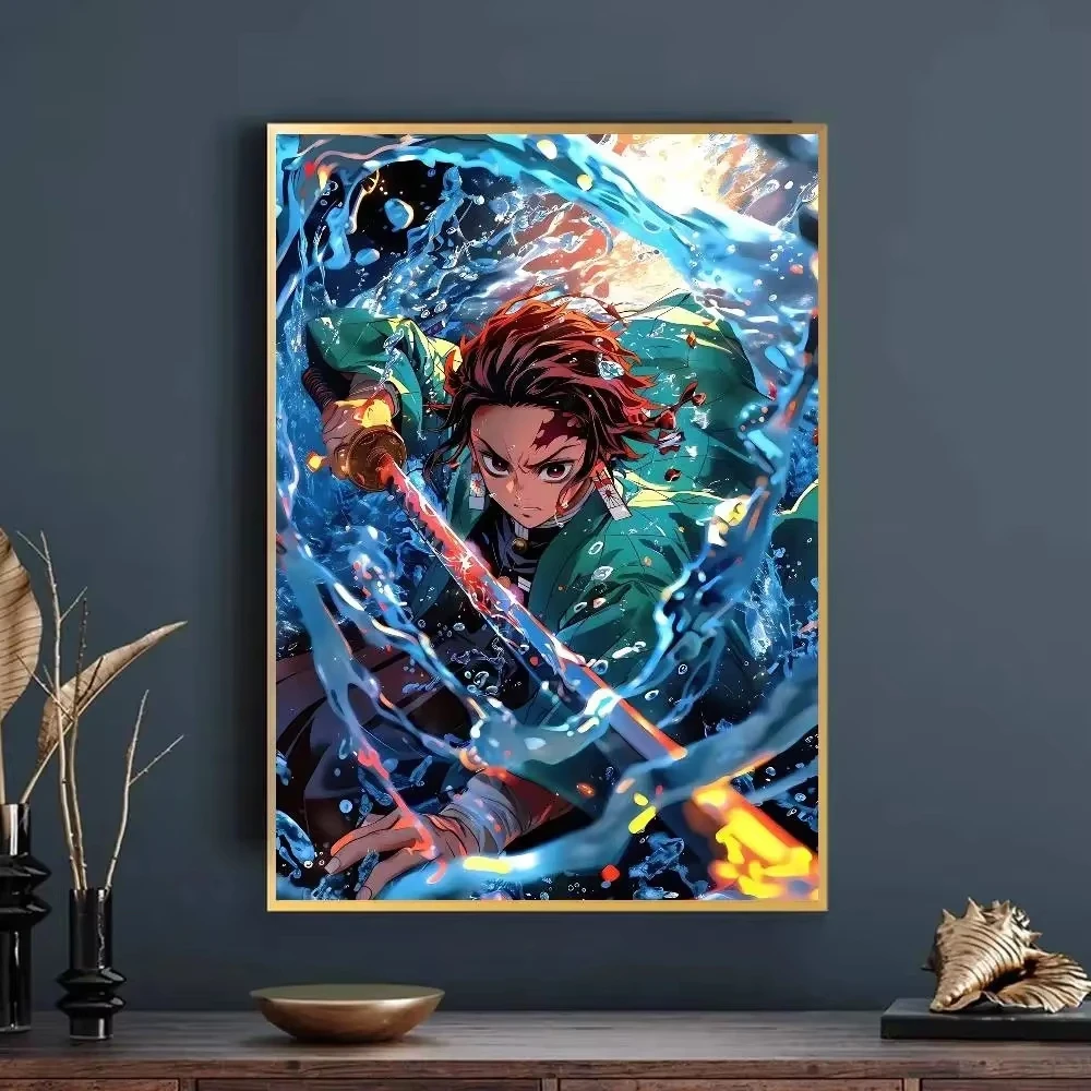 5D DIY Diamant-Malerei-Set Demon Slayer Klassische Anime-Kunst Vollflächiges Strass-Mosaik Wanddekoration Bastelset Geschenk für Zuhause Rahmenlos