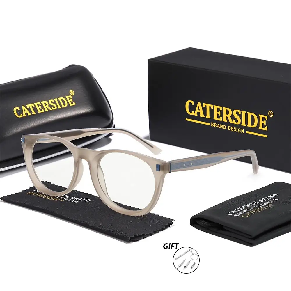 CATERSIDE Neue klassische Damen-Korrektionsbrille, maßgeschneiderte Korrektionsbrille mit runden Gläsern, Herrenbrille für Kurzsichtigkeit und Weitsichtigkeit – Detail 8