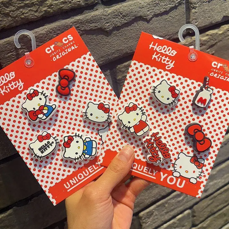 

Набор украшений Hello Kitty: милые мультяшные шармы с кошкой КТ для обуви, аксессуары для сада, пряжки для сабо и сандалий, декоративные пины, подарки