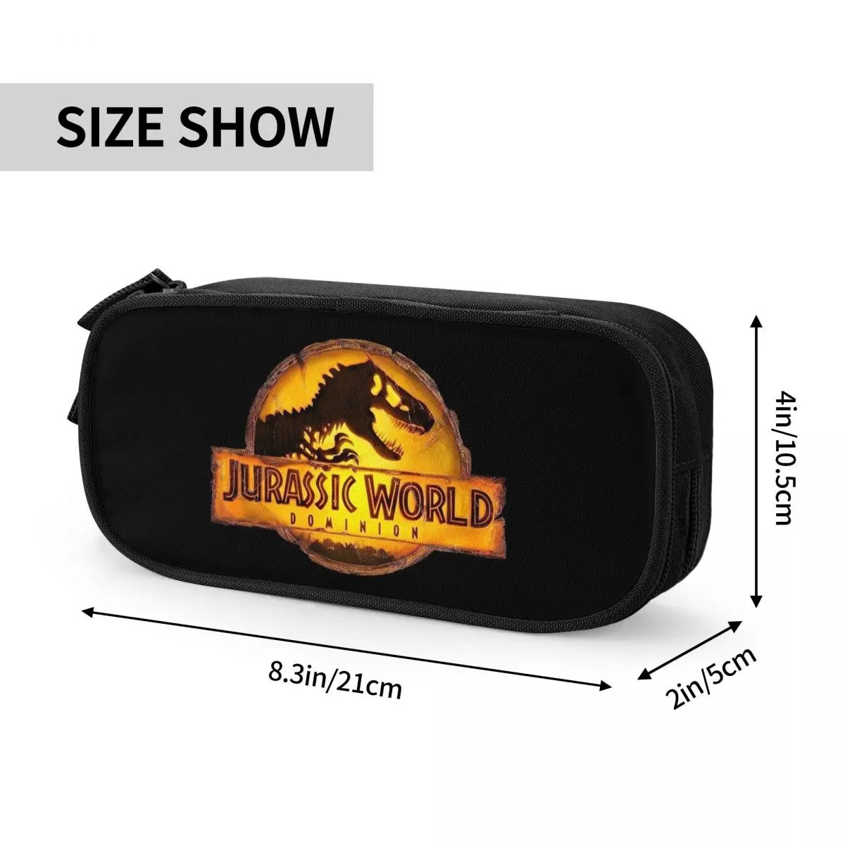 Casos de lápis Jurassic World Logo, porta-canetas para meninas e meninos, grande armazenamento para estudantes, lápis de zíper escolar, novo