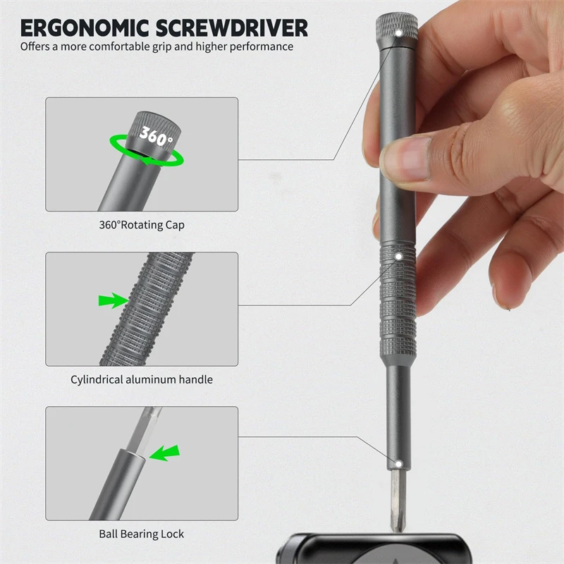 44 In 1 Precision Screwdriver Set 40 Magnetic Bits For Laptop Phone Watch Game Console Smart Doorbell Repair