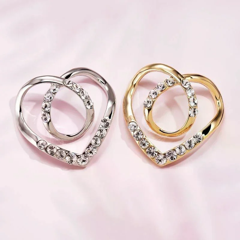 تي شيرت القلب وشاح دبابيس كريستال وشاح حريري مشبك بروش شال مشبك حلقي الأوشحة السحابة معقود زر دبوس الملحقات