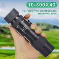 10-300X40 Zoom Powerful Binoculars Long Range Professional Monocular Telescope HD High Quality BAK4-Prisms Portable for Camping