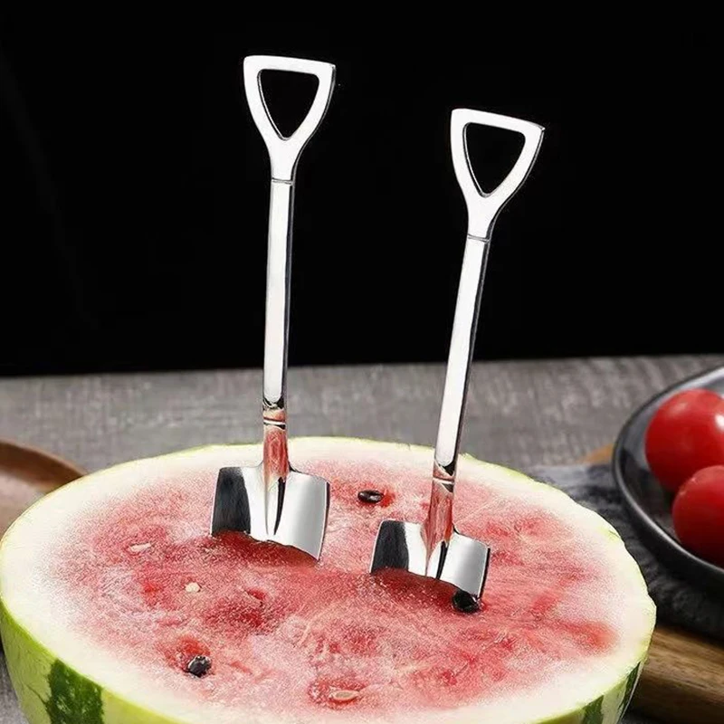 

Outdoor 1/2Pcs Shovel Spoons Stainless Steel Teaspoons Creative Coffee Spoon For Ice Cream Dessert Tableware Scoop Cutlery Set