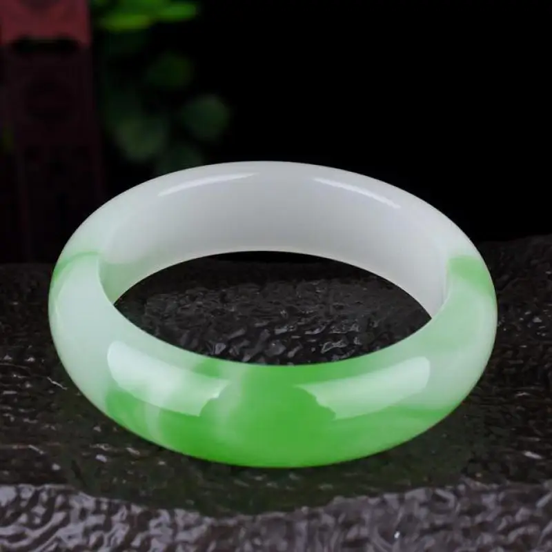 

Natural Nephrite Green Jade Bangles Women Healing Gemstone Fine Jewelry Genuine Chinese Hetian Jade Bangle Girlfriend Mom Gifts