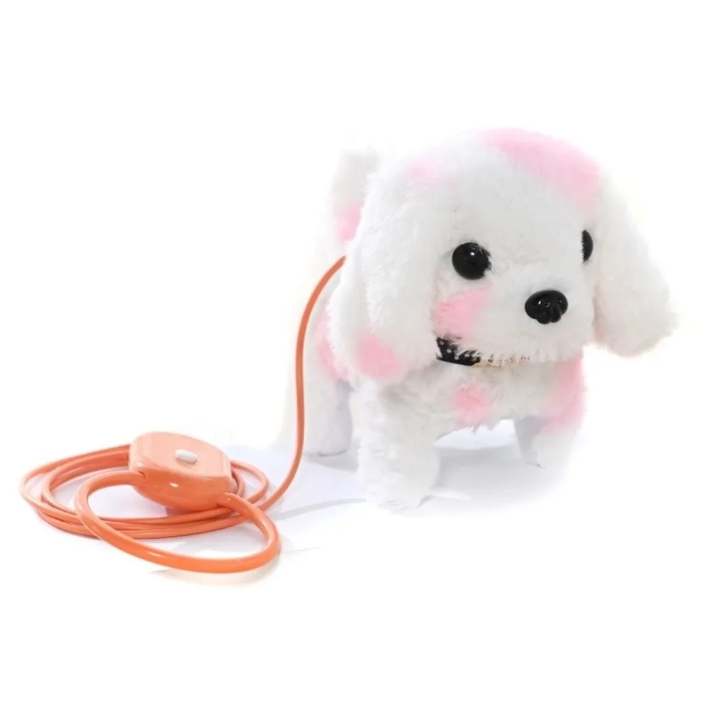 Tail Wagging Electric Plush Dog Nodding Head Sound Function Walking Barking Dog Battery Operated Plush Material
