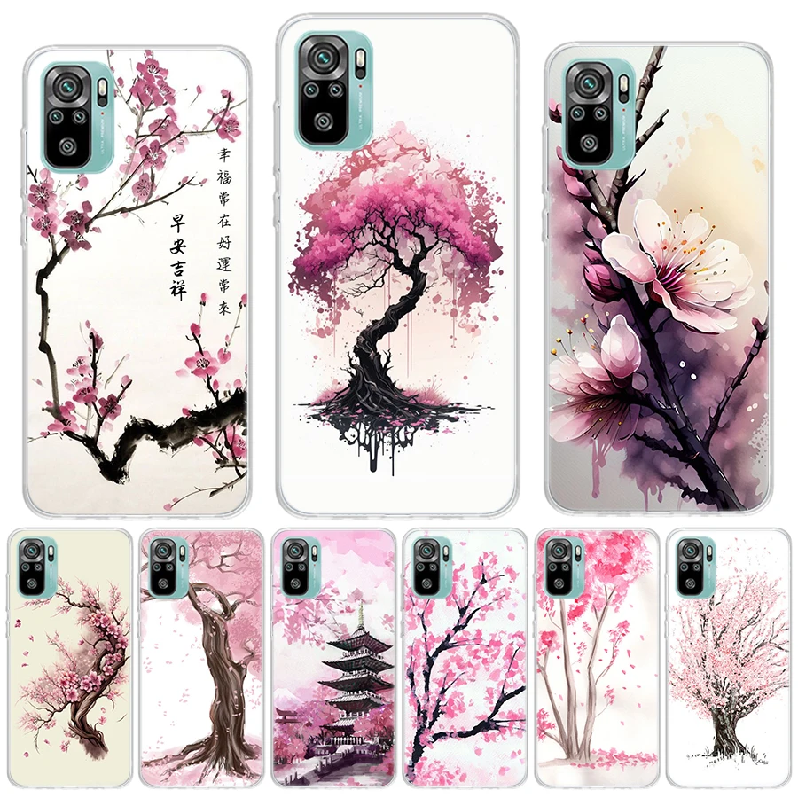 Cherry Blossom Tree Silicon Call Phone Case For Xiaomi Redmi 10 10C 12 12C 9 9C 9A 10A 9T 8A 7A 6A 8 7 6 Pro 10X K40 K30 K20 S2