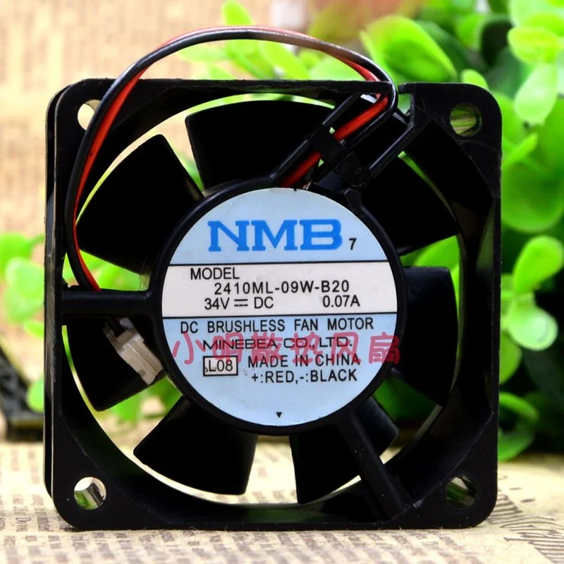 SSEA New Fan For NMB 2410ML-09W-B20 34V 0.07A 6cm 6025 2-wire Cooling Fan 60*60*25MM