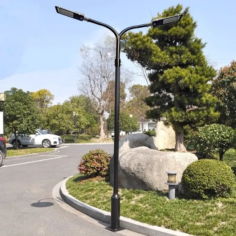 Outdoor Lamp Post Bracket Curved Arm Waterproof Heavy Duty Mounting for Garden Villa Yard Street Light Repair 1m 2m 76mm Pole