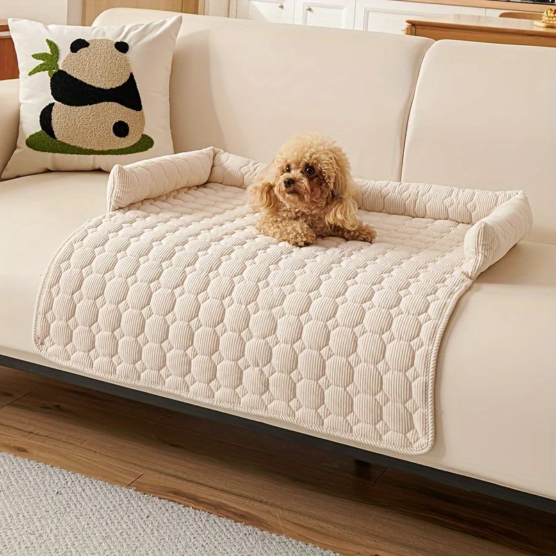 

Luxurious Plush Pet Bed for Dogs & Cats - Non-Slip, Scratch-Resistant Sofa Nest with Polyester Ideal for Small to Medium Breeds