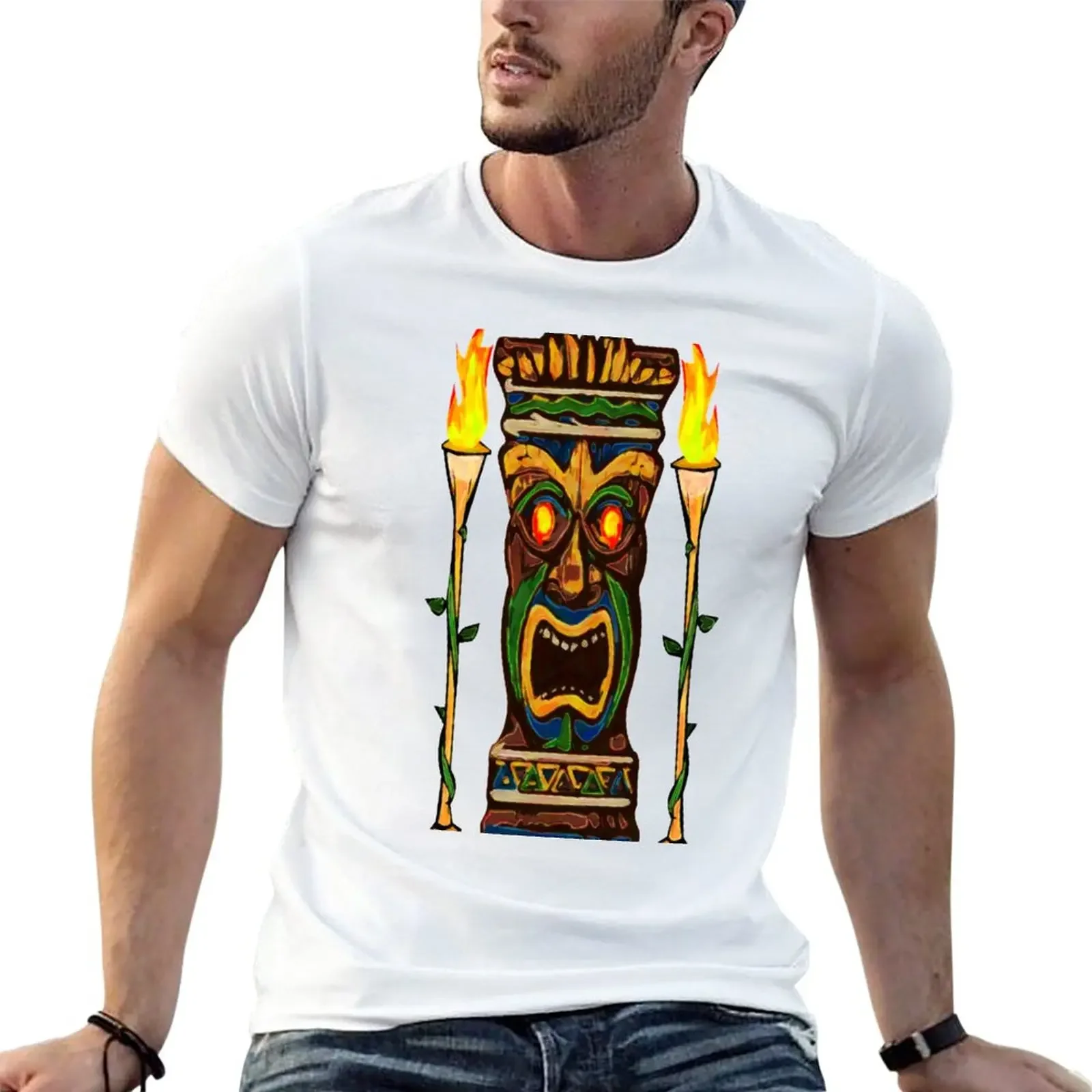 New Torches, The Tiki Totem T-Shirt man clothes plus size t shirts men graphic t shirts