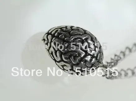 Gothic Anatomical Brain Necklace Human Zombie Cerebrum Anatomy Pendant Biology Goth Jewelry Accessories