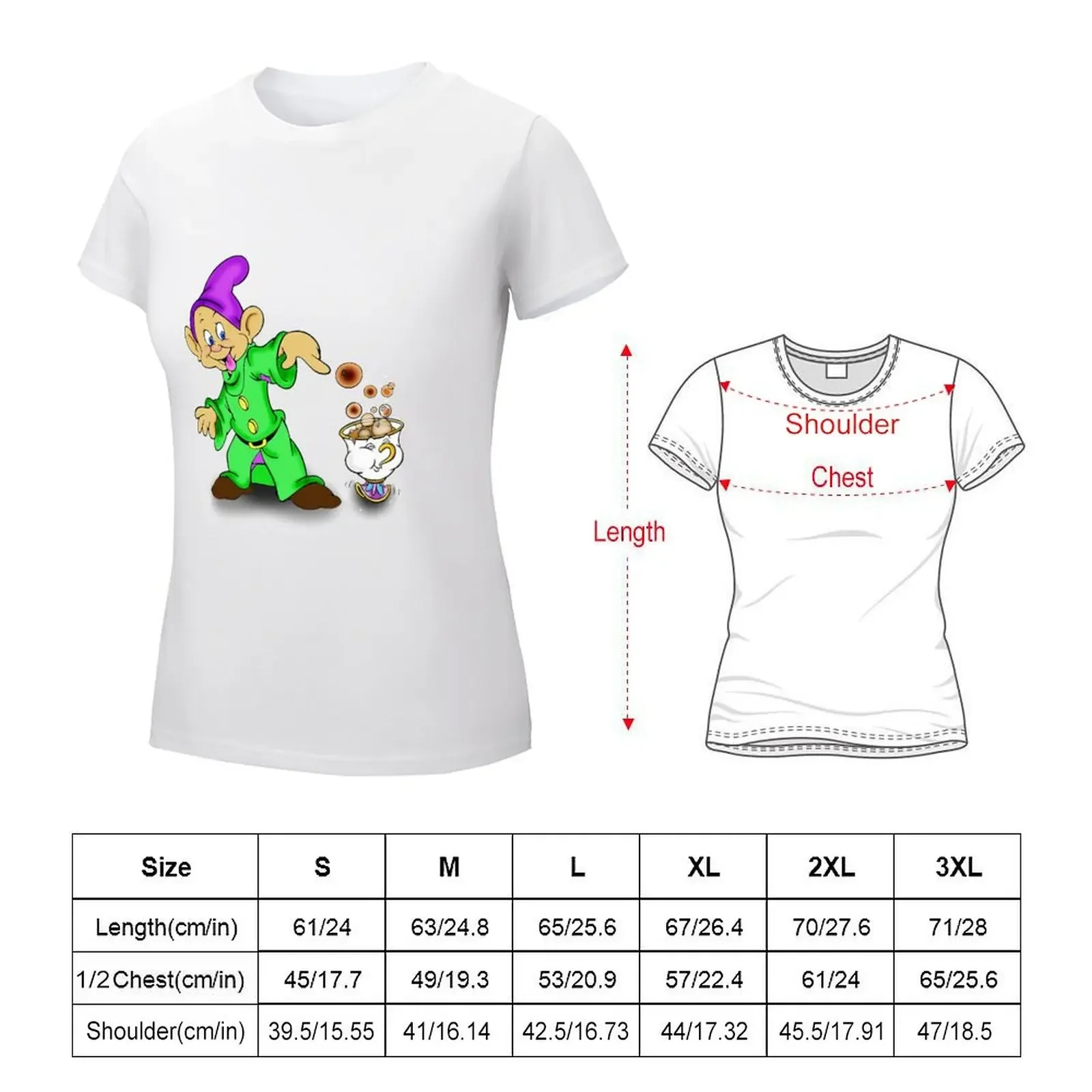 Dopey and Chip T-shirt female summer top Woman fashion