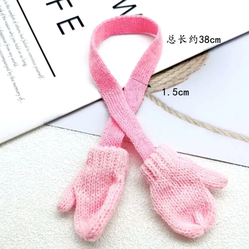 

Miniature Neck Scarf 1:12 Clothes Soft Simulation Mini Hat Pretend Play Scarf with Gloves Christmas