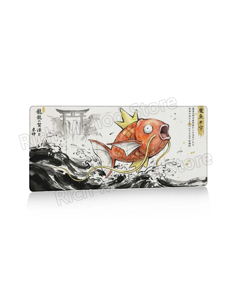 Czarno-biała podkładka Playpad Pokemon Cubone Magikarp Gengar, obudowa PC, klawiatura, podkładka pod mysz, mata na biurko, akcesoria gamingowe, maty dla graczy. — zdjęcie produktu 7