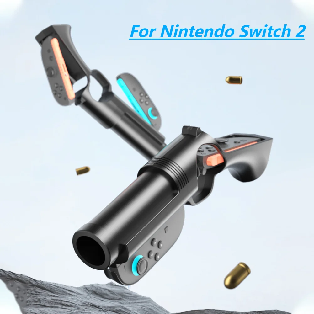 For Nintendo Switch 2 Joycon Shooting Gun Controller Left Right Handle Holder Somatosensory Gaming Gun Joypad Disc Card Storage
