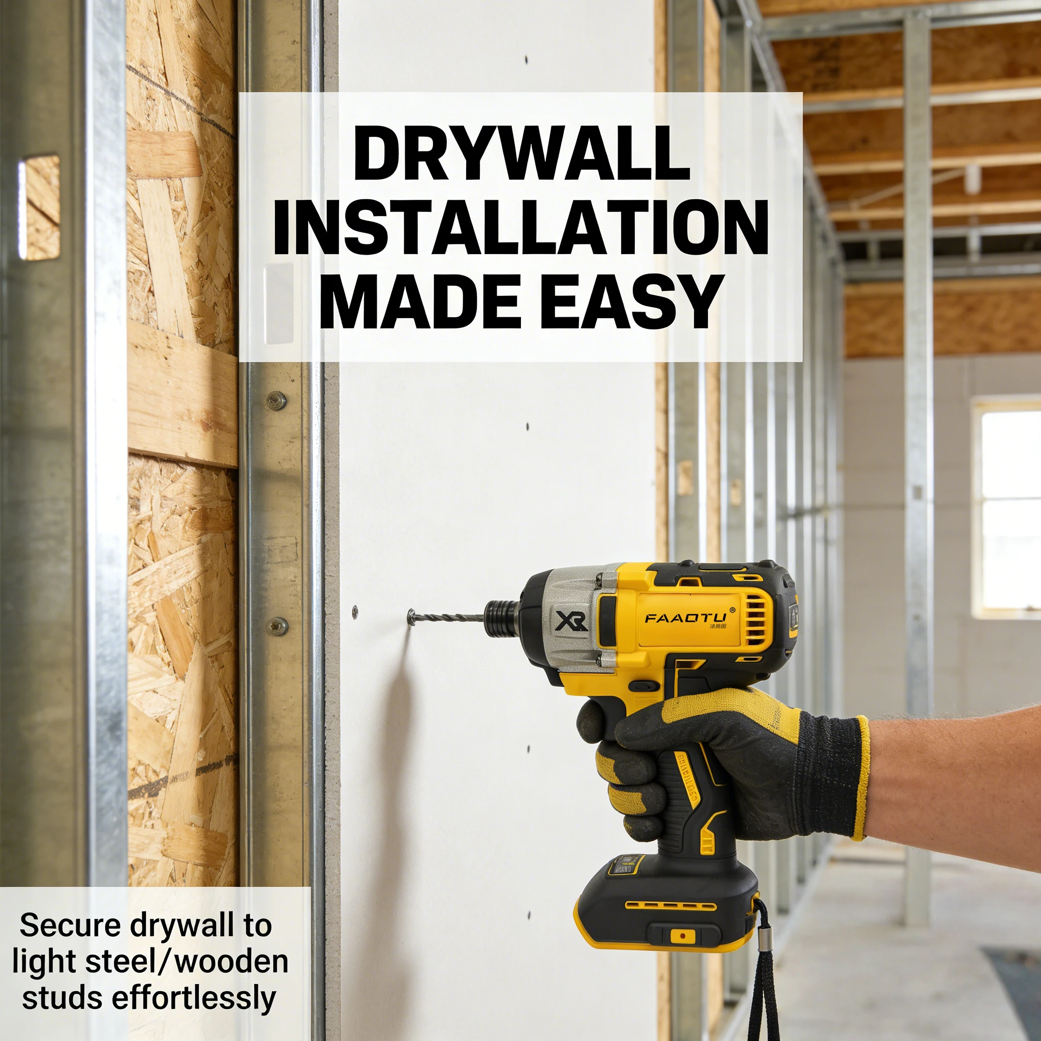 FAAOTU DCF887 Brushless Cordless Impact Driver - Electric Screwdriver Drill Tool Compatible with DW Battery