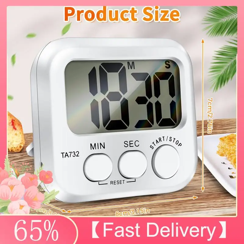 A61Z bietet digitalen Küchentimer, großes Display mit großer Schriftart, magnetischer Kochtimer auf der Rückseite, lauter Alarm