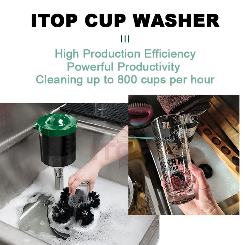 ITOP Commercial Electric Cup Washer Glass Washing Machine Stainless Steel Kitchen Equipment Restaurant Tools Dishwasher 110-220V