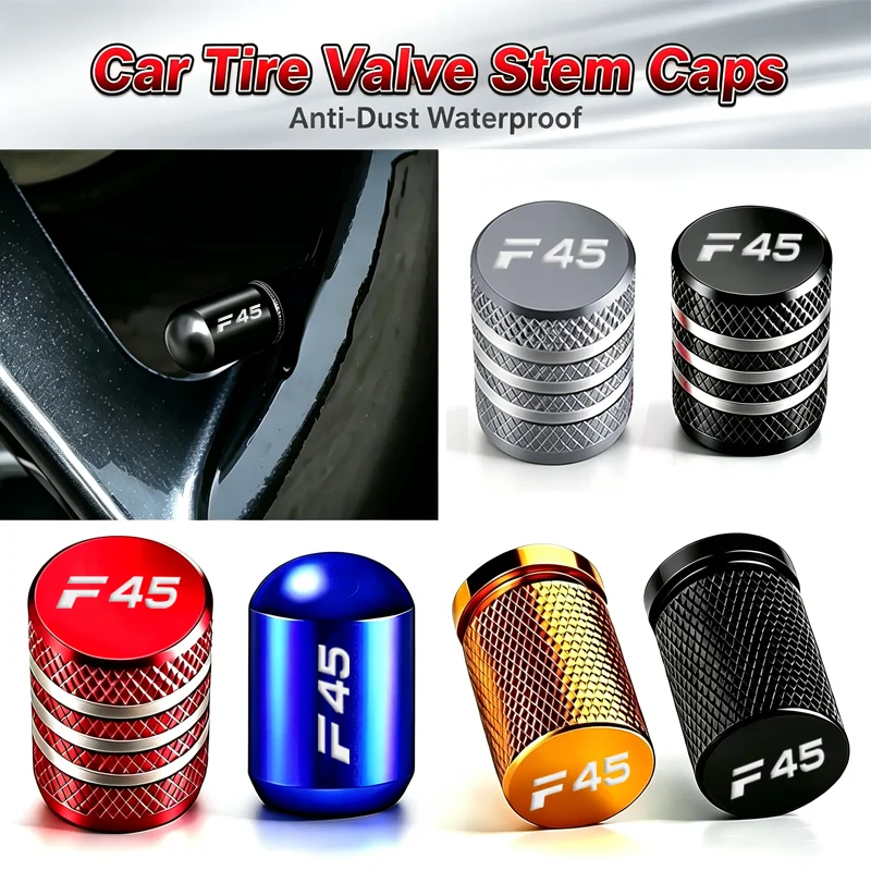 Car Tire Valve Stem Caps F45 Logo Aluminum Waterproof Dustproof Air Valve Cover for BMW 2 Series F45 Active Tourer Gran Tourer