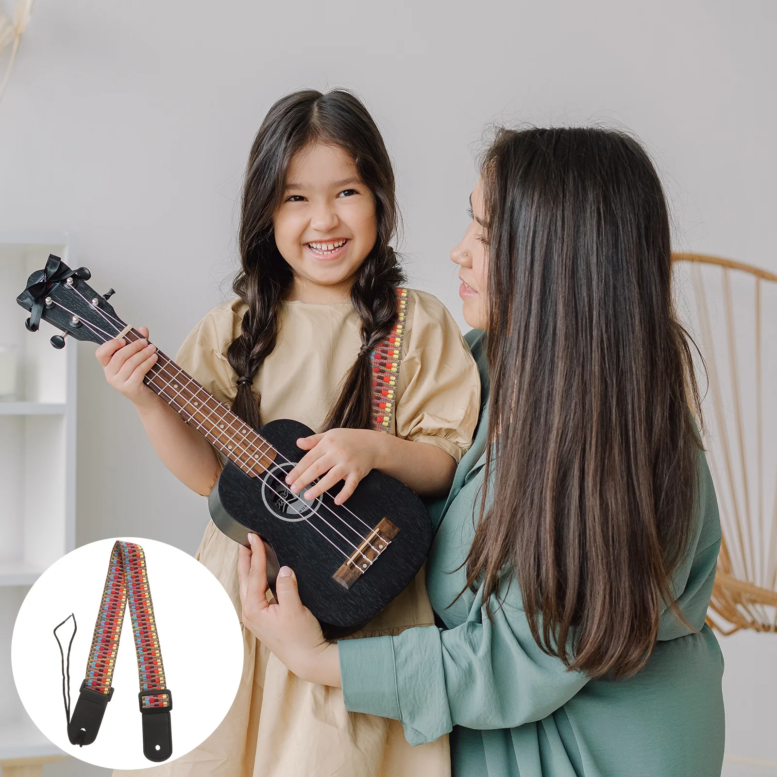 

Ukulele Strap Cotton Guitar Belt Neck Adjustable Supplies Shoulder
