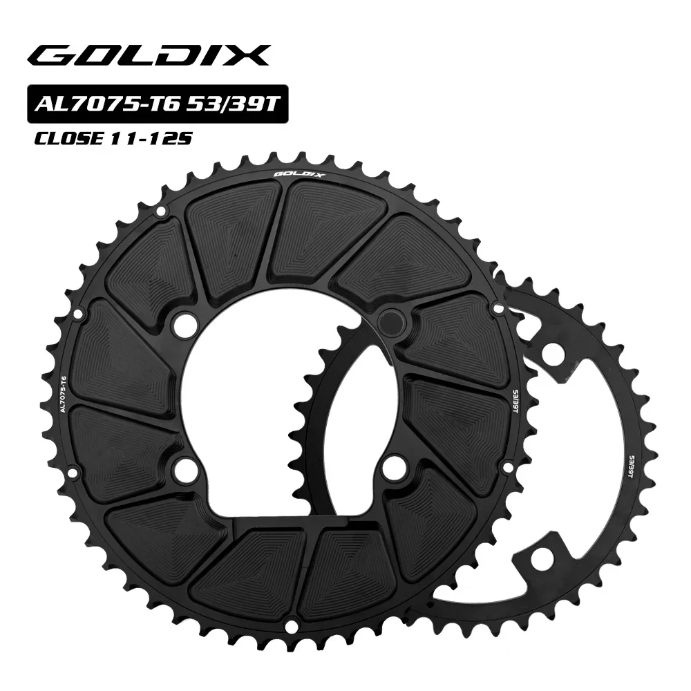 GOLDIX 110BCD 2X AERO Double Chainring 48/34T 50/34T 52/36T 53/39T for R9200 R8100 R7100 11S 12S 4-Bolt Road Bike Sprocket image 3