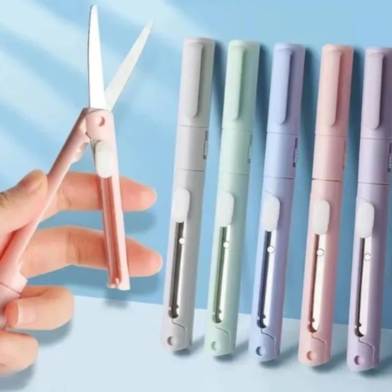 Two in One Multi-function Pocket Pen Shaped Cutting Art Tool 1 Mini Portable Scissors Paper Cuttings Knife