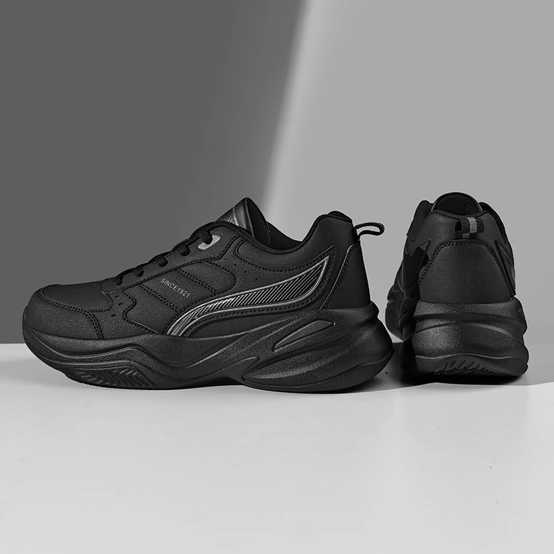 Men's sneakers four seasons new leather breathable non-slip outdoor racing running shoes lightweight casual speed sports shoes