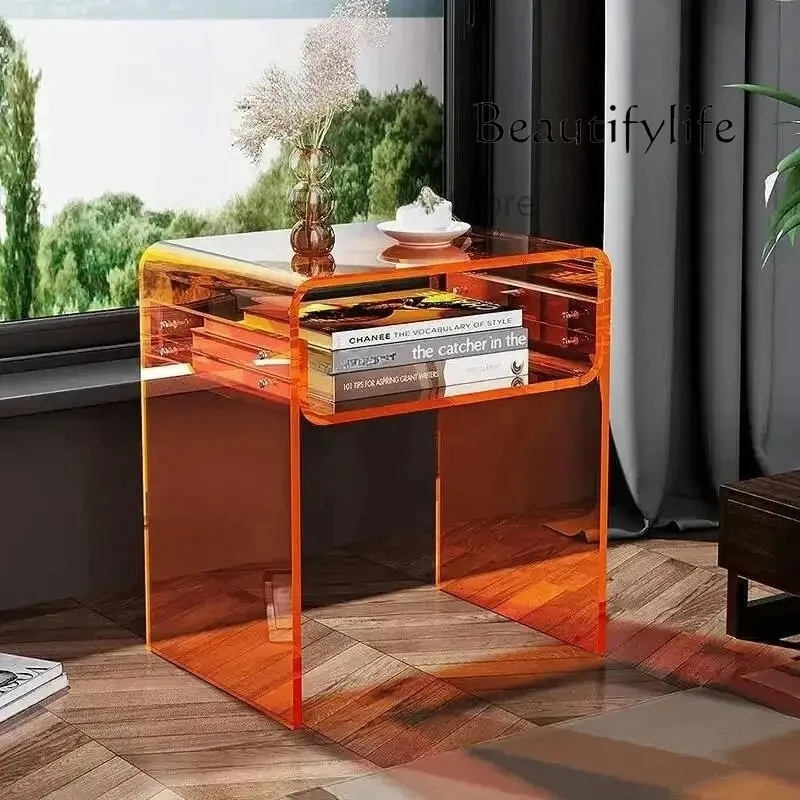 Room Acrylic Gradient Coffee Table U-shaped Living Modern Design Coffee Table Transparent Luxury Fashion Mesinha Home Furniture