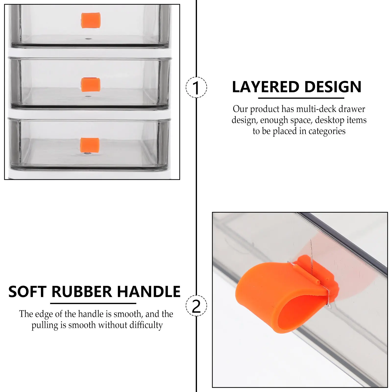 1Pcs Office Desktop Storage Box PP Stationary Organizer Multi-Layer Drawer Type Sundries Holder Study Room Organizer