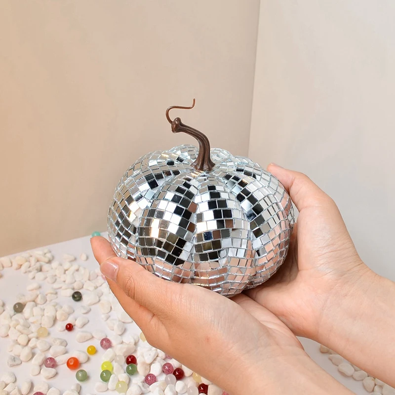 DISCO-Mirror Ball For Bar And Wedding, Ornaments, Pumpkin,Pumpkin Disco Ball Halloween Home Decorn01r