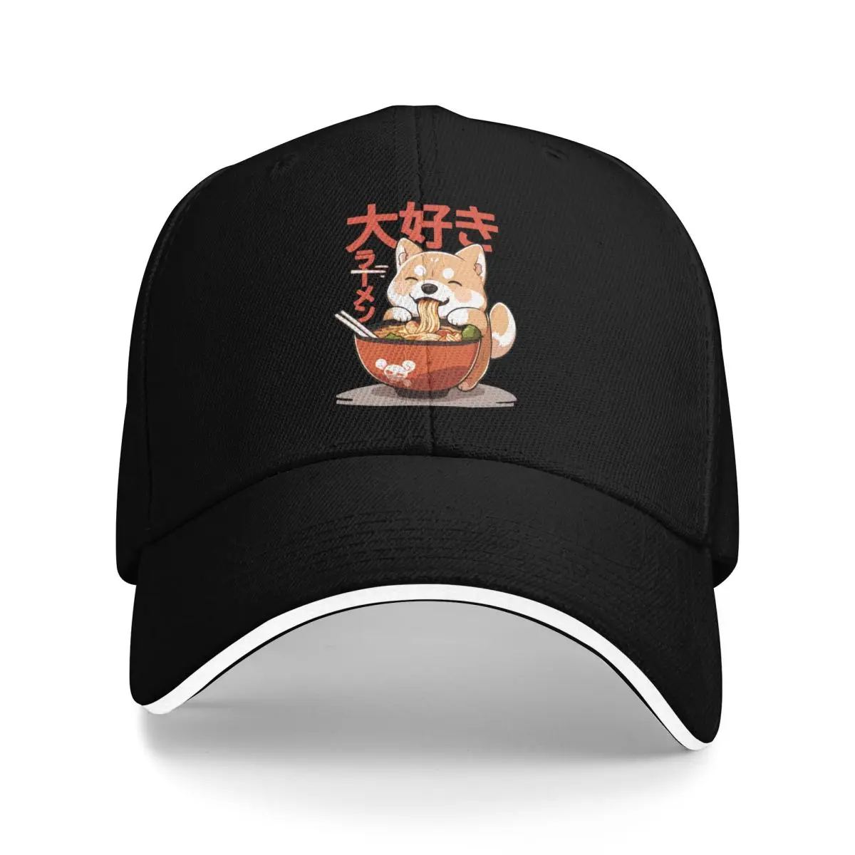 Baseball Caps Shiba Inu Eating Ramen Dog Vintage Graphic Female Male Outdoor Summer Hats