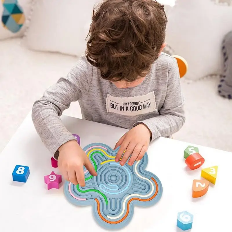 Children's puzzle silicone sensory activity board Stress relief toy Interactive Flower Board game Educational toy for kids gift