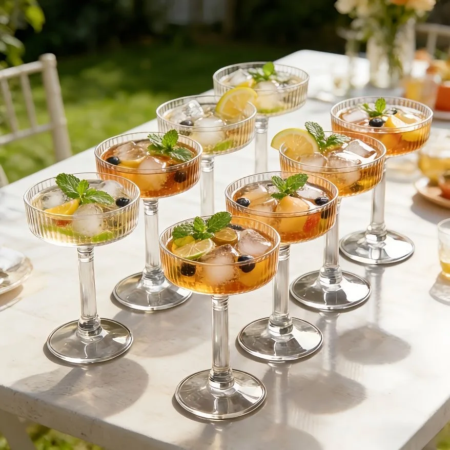 Cross-Border 150ml Detachable Disposable Transparent Goblet Cocktail Glass Wedding Party Champagne Glass Dessert Cup 10/20Pcs