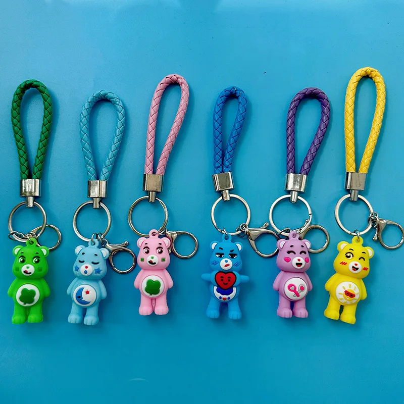 Kawaii Care Bears Doll Toys Keychain Creative Pendant Car Backpack Decoration Accessories Couple Cartoon Birthday Gift For Girls