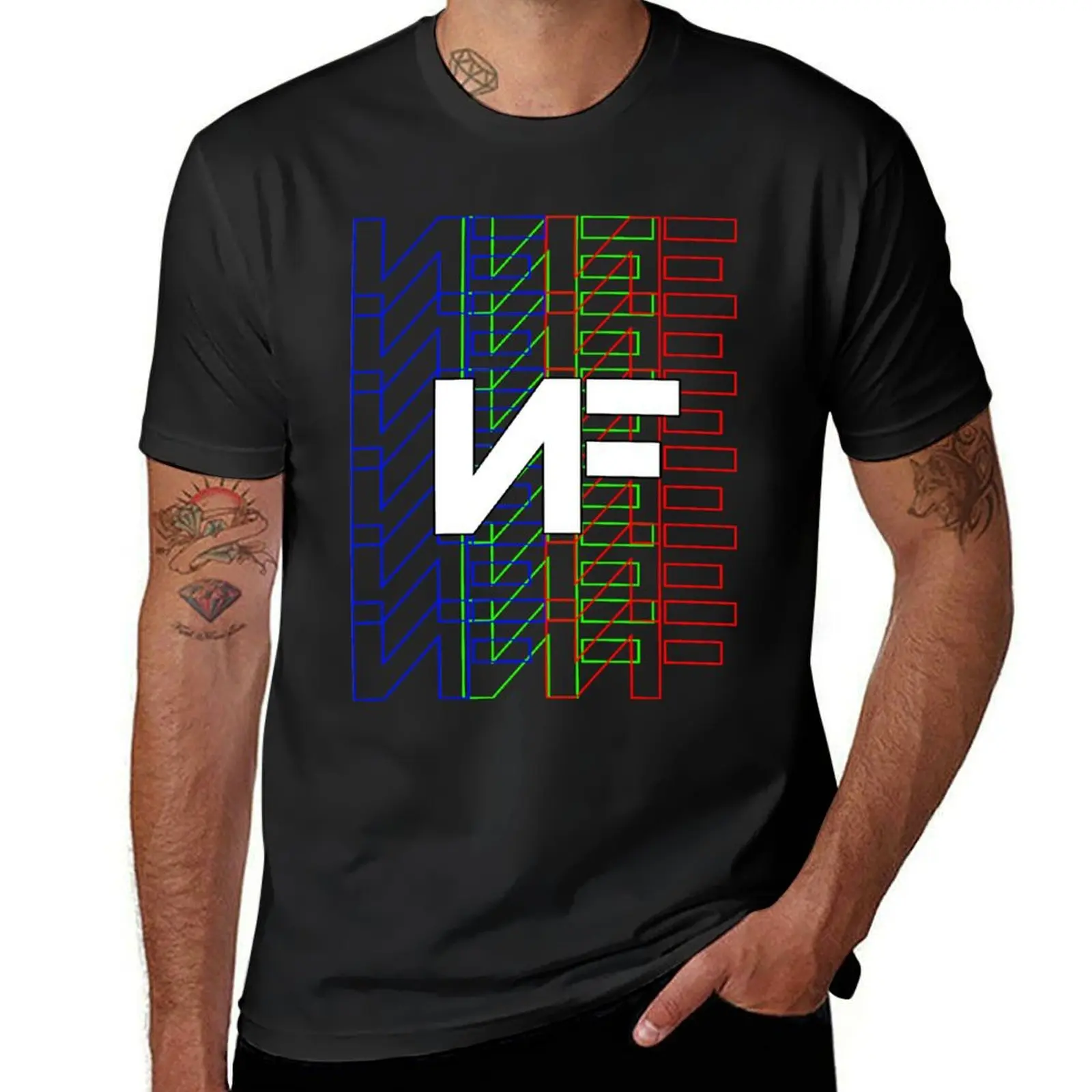 NF Logo Blue Green Red T-Shirt hippie clothes Aesthetic clothing customs design your own aesthetic clothes mens white t shirts